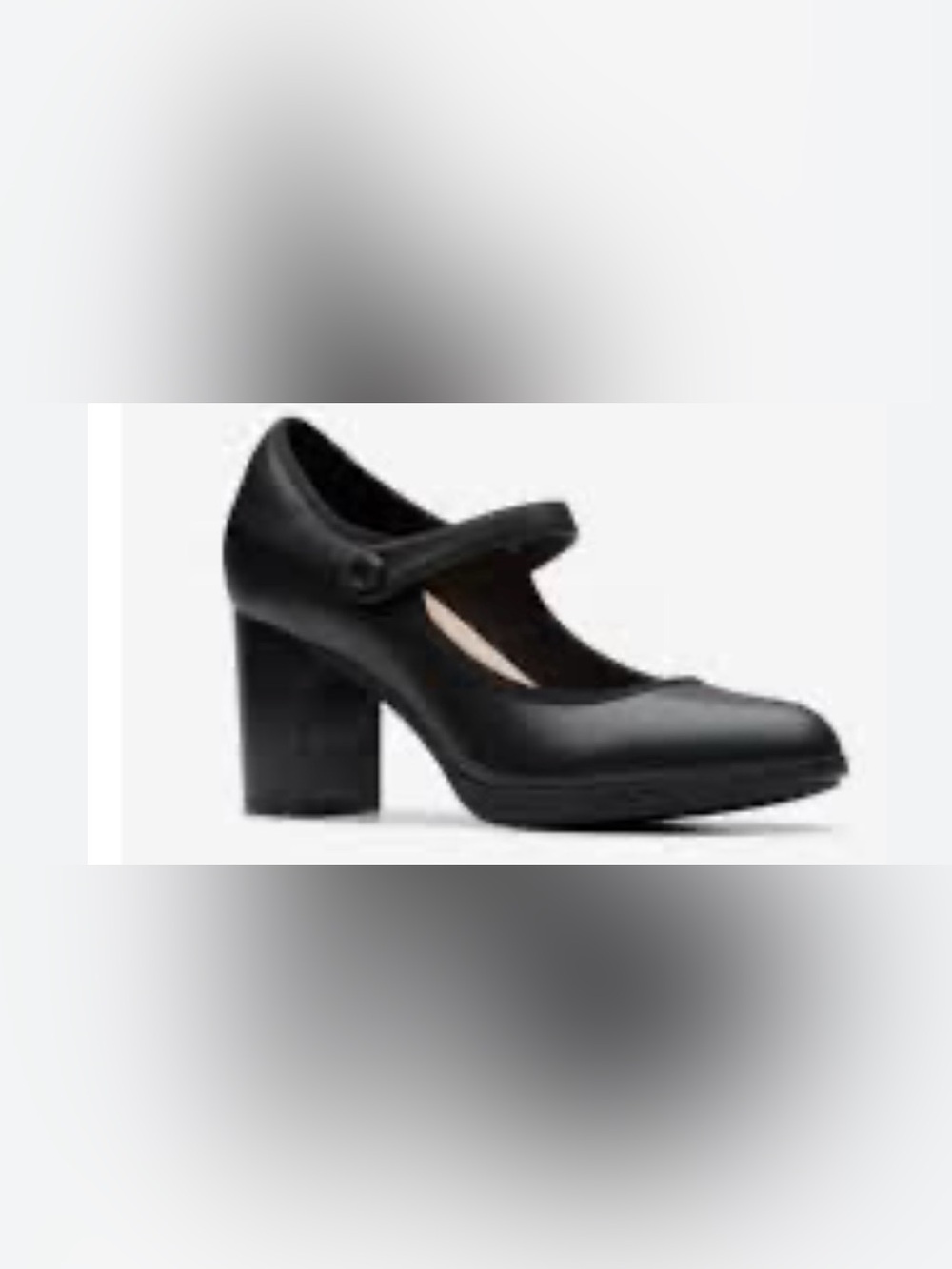 NWOT Leather Double Strap Comfortwear MaryJane ChunkyHeel  Black Sz 8.5 Academia